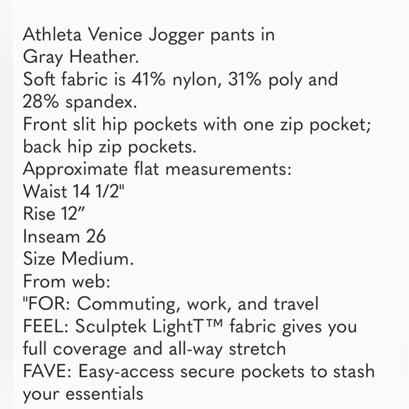 Athleta Venice Joggers size medium - Picture 11 of 11